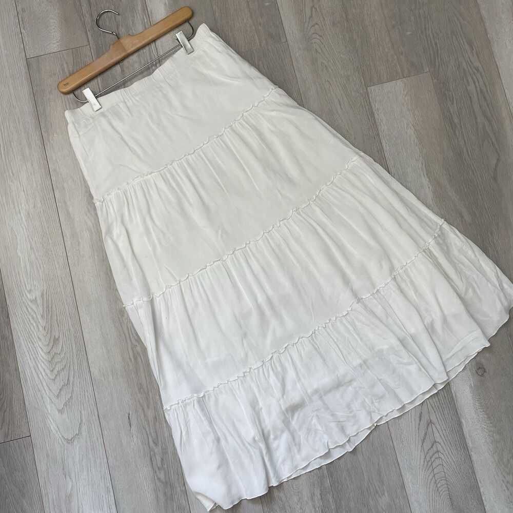 Brandy Melville Skirt tiered maxi womens White (one size) coquette casual party